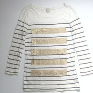 J. Crew Factory Striped Sequin Top